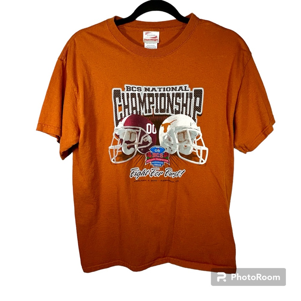 Texas Longhorns Shirt Mens Orange 2010 National Championship Adult Medium